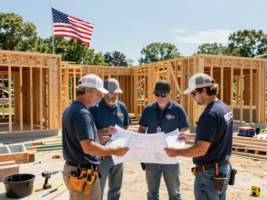 Dedicated Southern maine General Contractor team collaborating on a residential construction project, showcasing craftsmanship and teamwork.