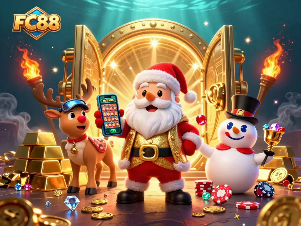 Join the excitement at FC88 with festive casino characters celebrating jackpot wins!