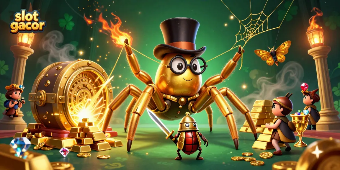 Experience slot gacor excitement with a vibrant casino scene full of treasures and thrilling characters.