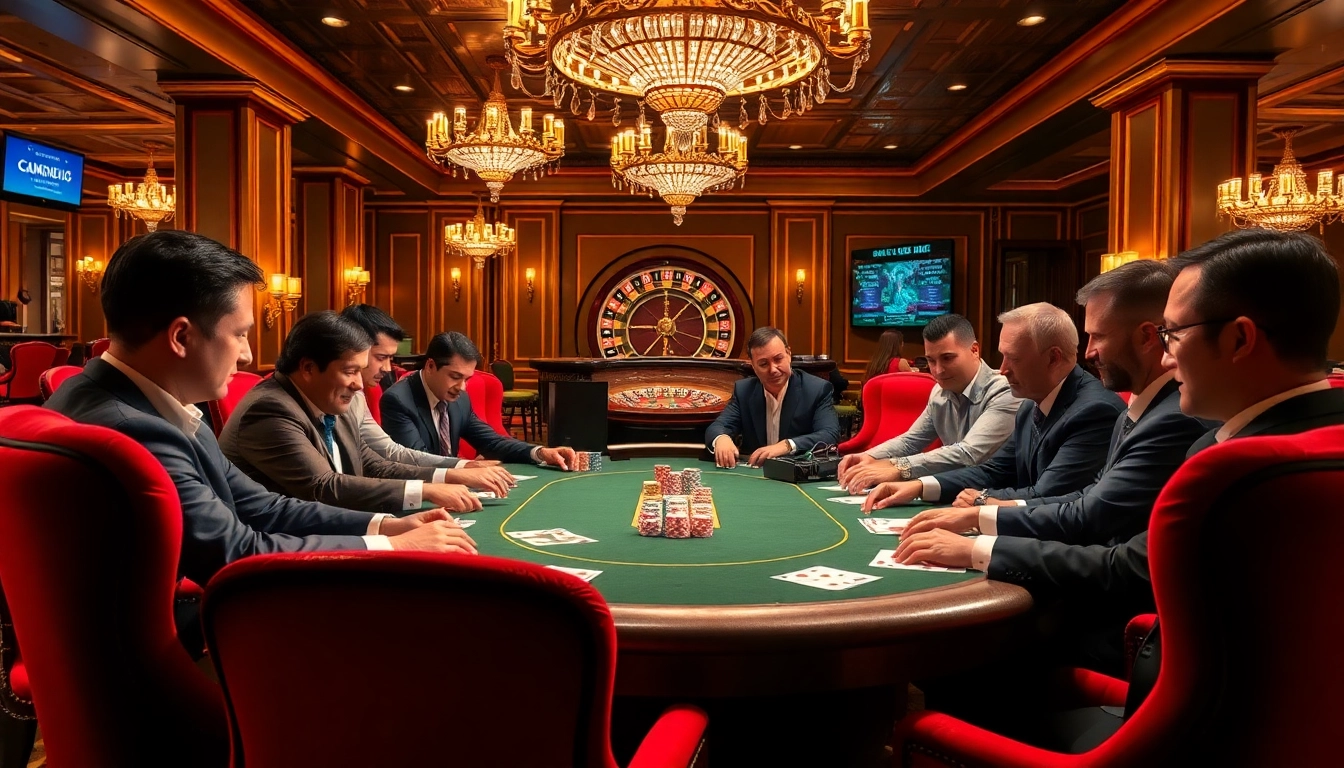 Découvrez l'excitation des meilleurs casino en ligne avec une partie de poker luxueuse comportant des jetons et des cartes vibrants.