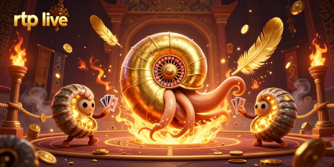 Experience rtp live action with a colorful 3D illustration of casino-themed characters and elements.