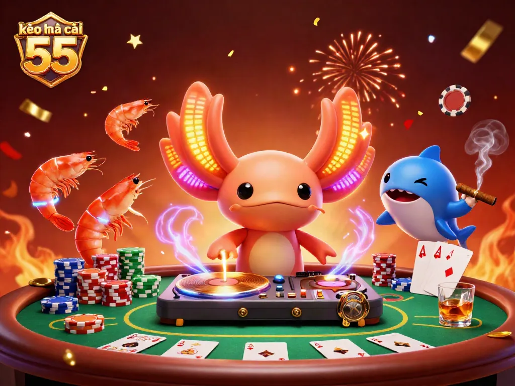 Experience the excitement of kèo nhà cái 55 with lively 3D characters and dynamic casino elements.