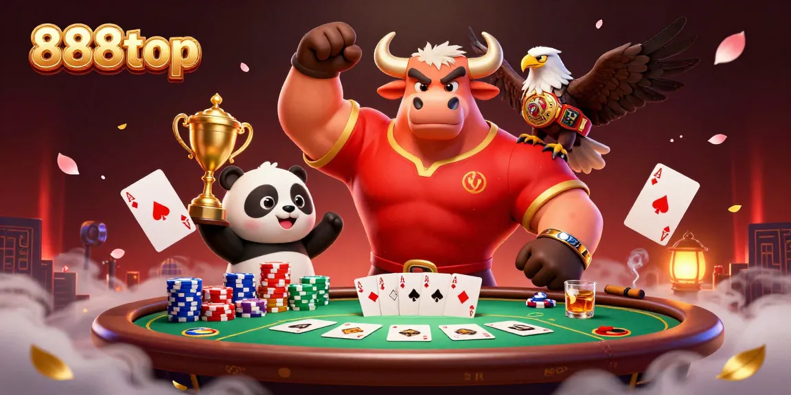 Engage in thrilling gameplay at 888top with champions celebrating victory at an energetic poker table.