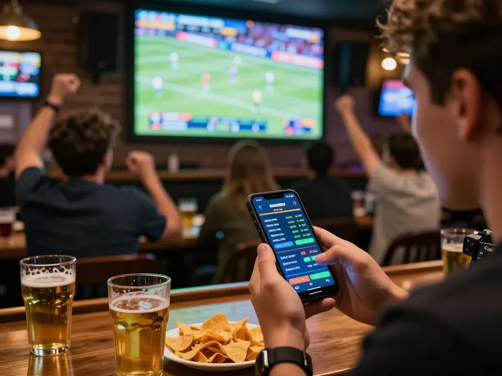 Watch live sports and engage in betting activities at lv88.com from this vibrant sports bar scene.