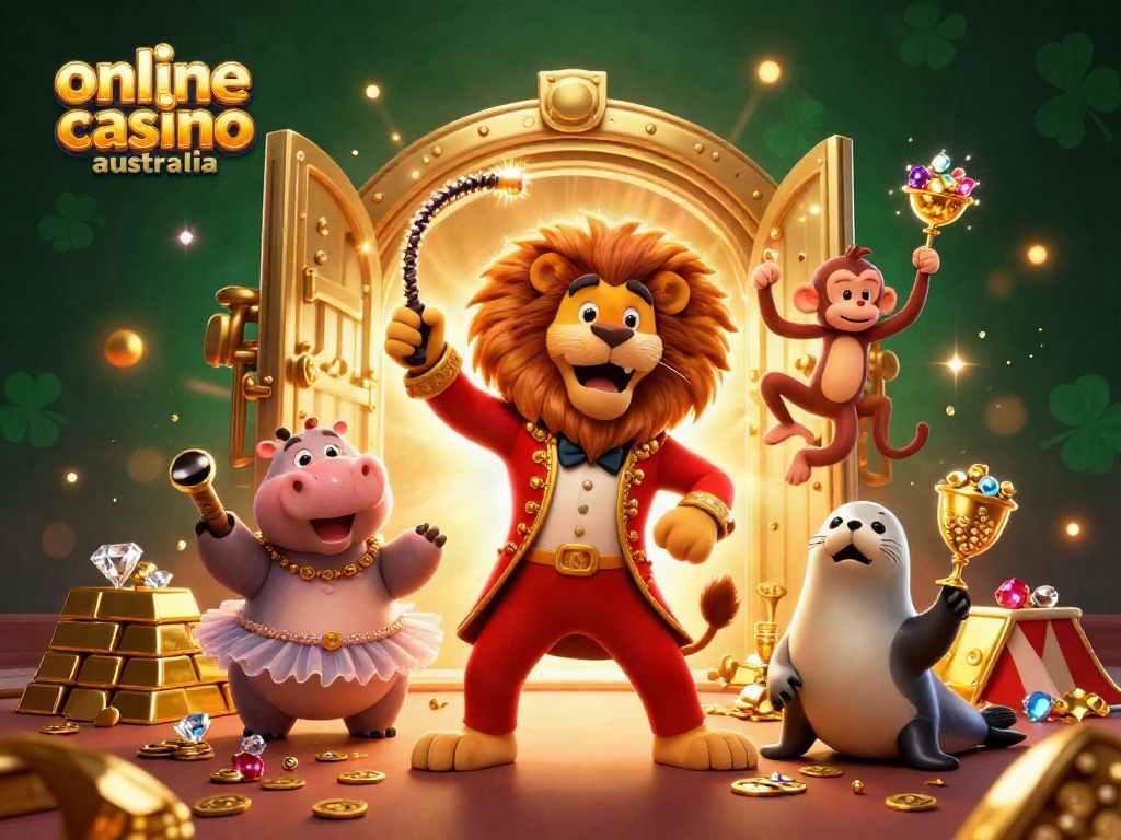 Experience the excitement of online casino Australia with dynamic 3D characters and rich game elements in vibrant colors.