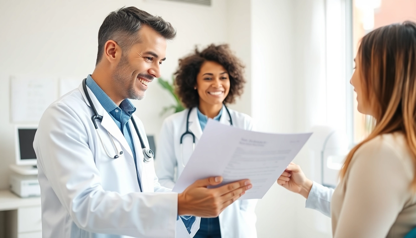 Consultation at a preventive health clinic Sydney with a doctor and a patient discussing health measures.