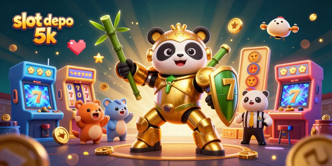 Experience thrilling gameplay in slot depo 5k with vibrant 3D illustrations of exciting casino elements.