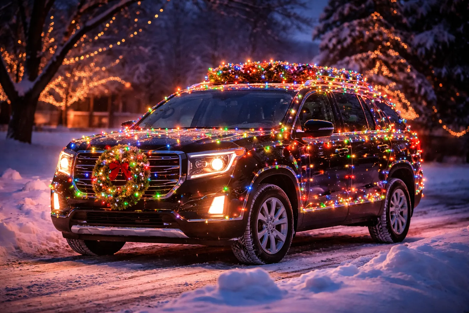 is it legal to put christmas lights on your car