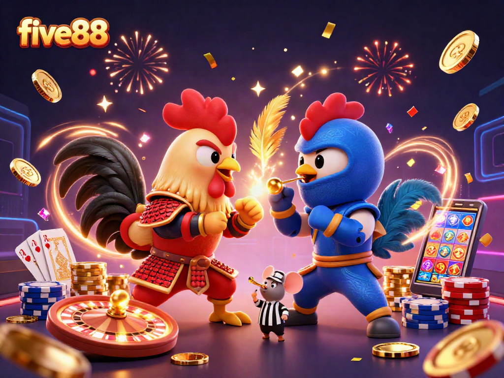 Experience thrilling gameplay at five88 with vibrant roosters and dynamic casino elements