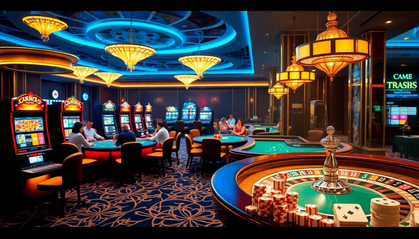 Vivez l'excitation des meilleurs casinos en ligne avec des joueurs profitant de jeux de table et de machines à sous vibrantes.