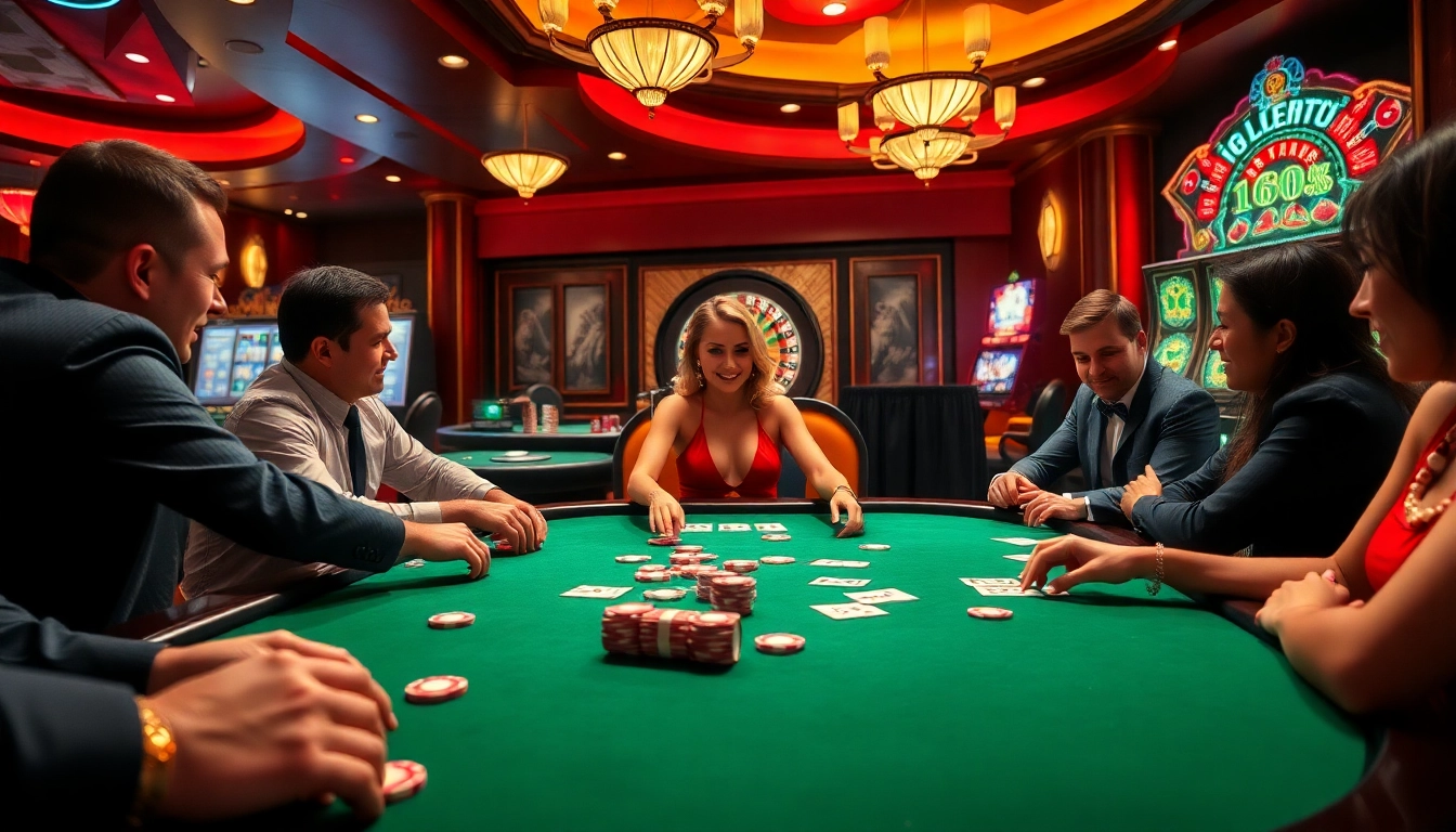 Experience the thrill of winning at U888 com with a vibrant casino scene showcasing poker and roulette.