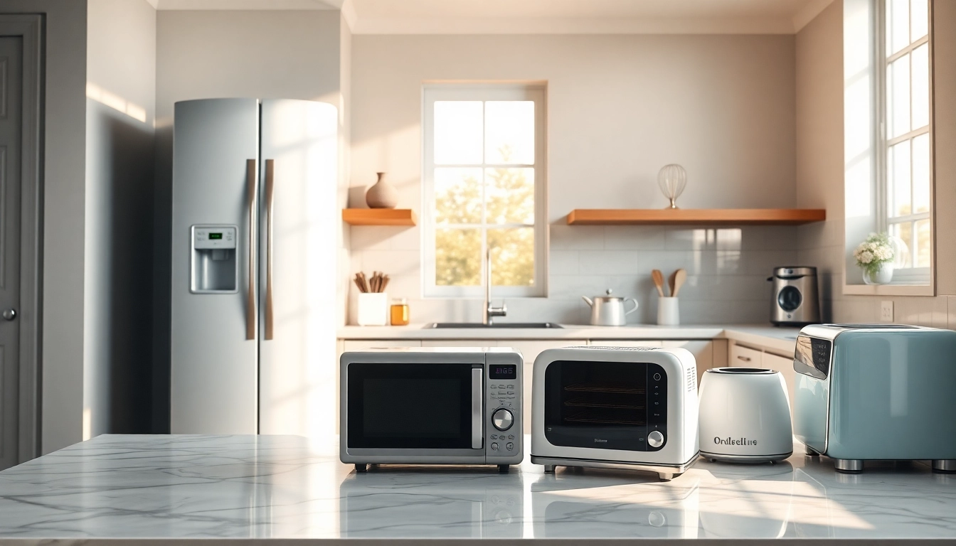Showcase of affordable appliance options in a modern kitchen setup emphasizing style and functionality.