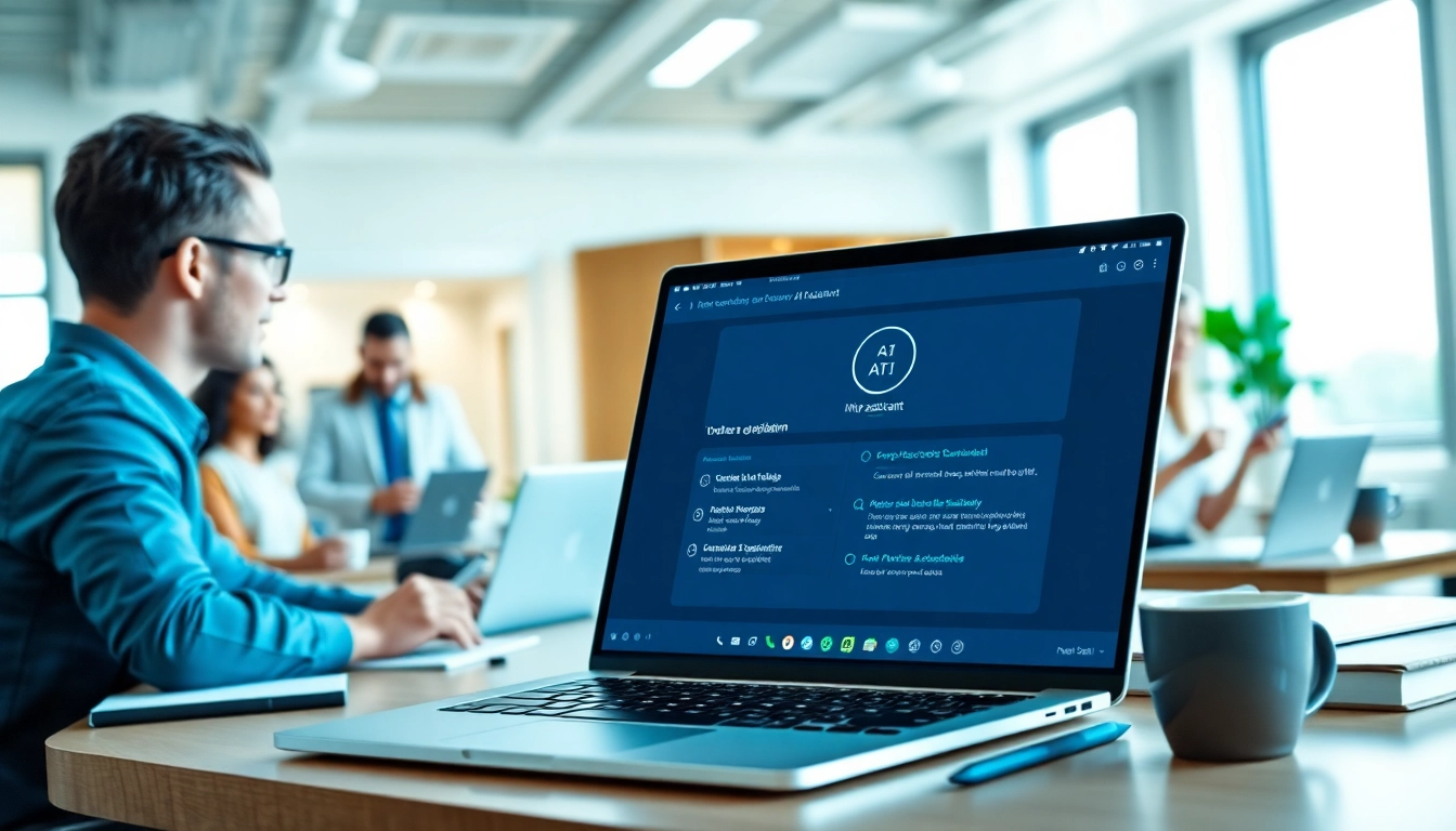 Engaging AI assistant for enterprise teams enhancing productivity in a modern workspace.