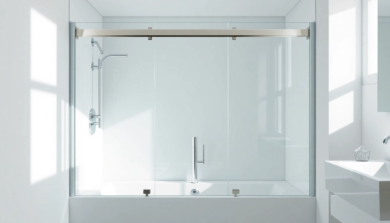 Sleek semi-frameless shower screens enhancing a modern bathroom ambiance.
