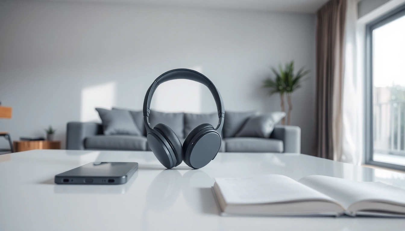 Experience the superior sound quality of Bone X1 Bone Conduction Headphones resting elegantly in a modern setting.