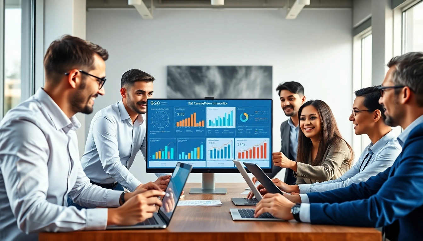 Enhance your B2B competitive intelligence skills with executives engaging over data analysis.