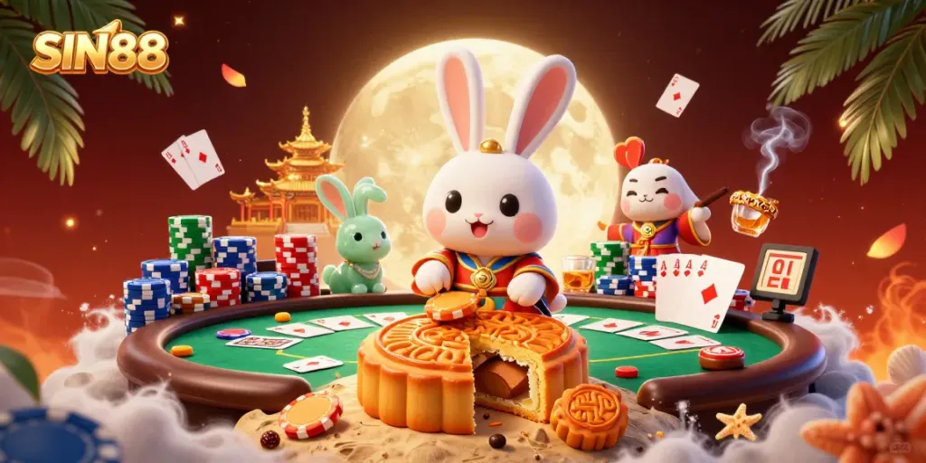 Engage in thrilling games at SIN88 featuring vibrant poker chips and exciting casino elements.