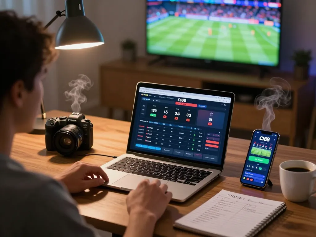 C168 sports betting app displayed on multiple devices while planning strategies