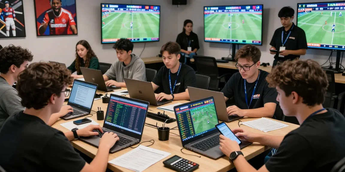 Players engaging in parlay betting at IDNGOAL, highlighting the excitement of Agen Parlay Idngoal in a dynamic gaming lounge.
