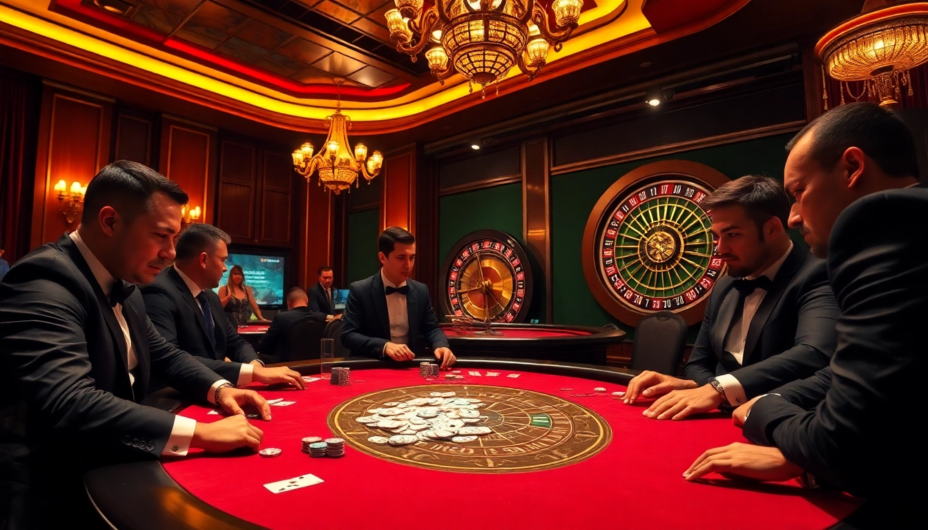 Vivez le frisson des meilleurs casinos en ligne à une table de poker luxueuse avec une riche décoration.