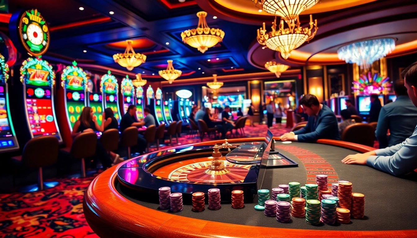 Les joueurs du Casino en ligne Français profitant d'une partie de roulette animée et de machines à sous vibrantes.