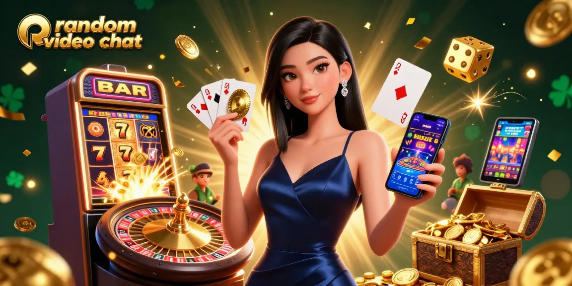 Engage in random video chat with stunning visuals in vibrant casino atmosphere.