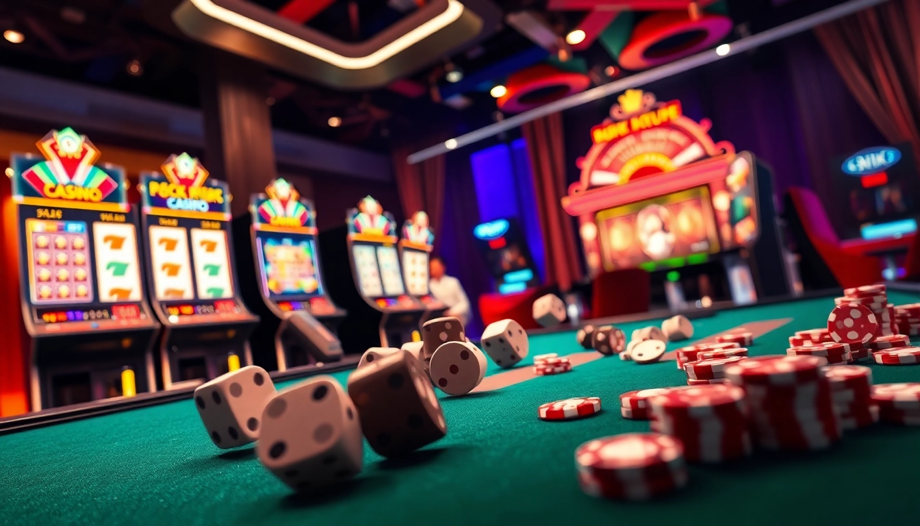 Experience thrilling gameplay on Onicplay's modern online casino interface filled with vibrant slot machines and action.