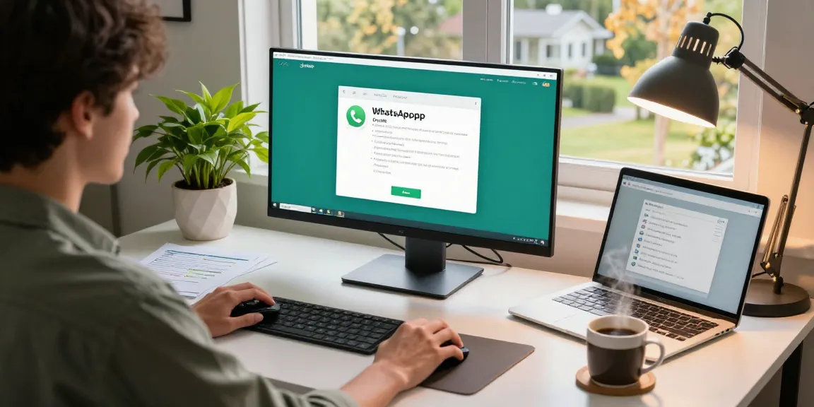 Using WhatsApp電腦版 in a modern home office setup for effective communication.