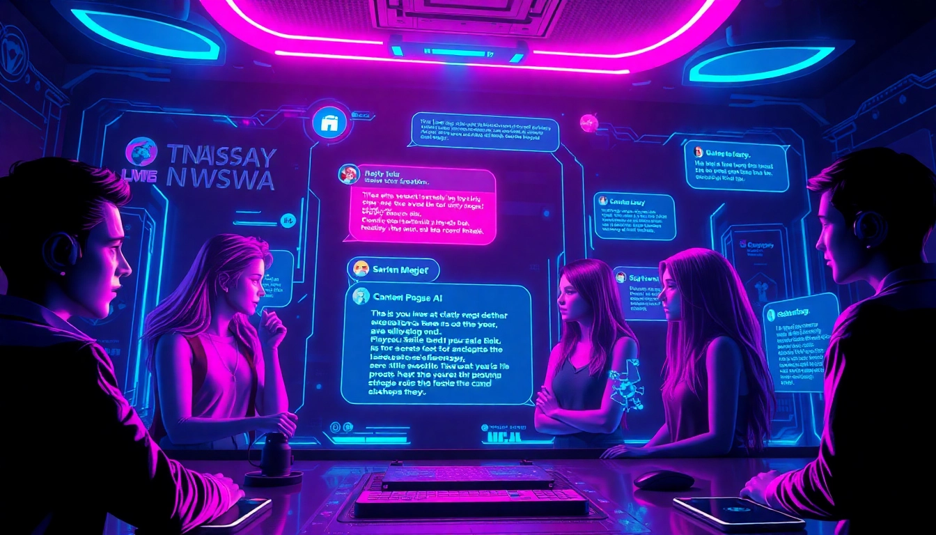 Dynamic representation of free nsfw ai chatbot interface showcasing user engagement and modern digital aesthetics.