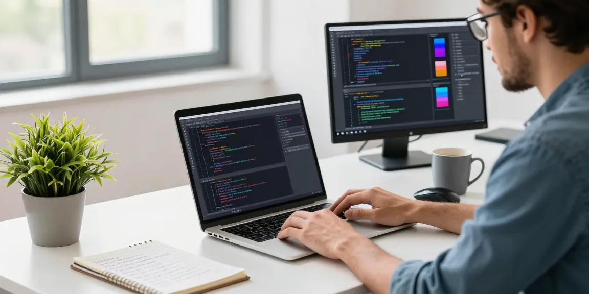 Desarrollador trabajando en hosting web en México en oficina moderna con tecnología avanzada.