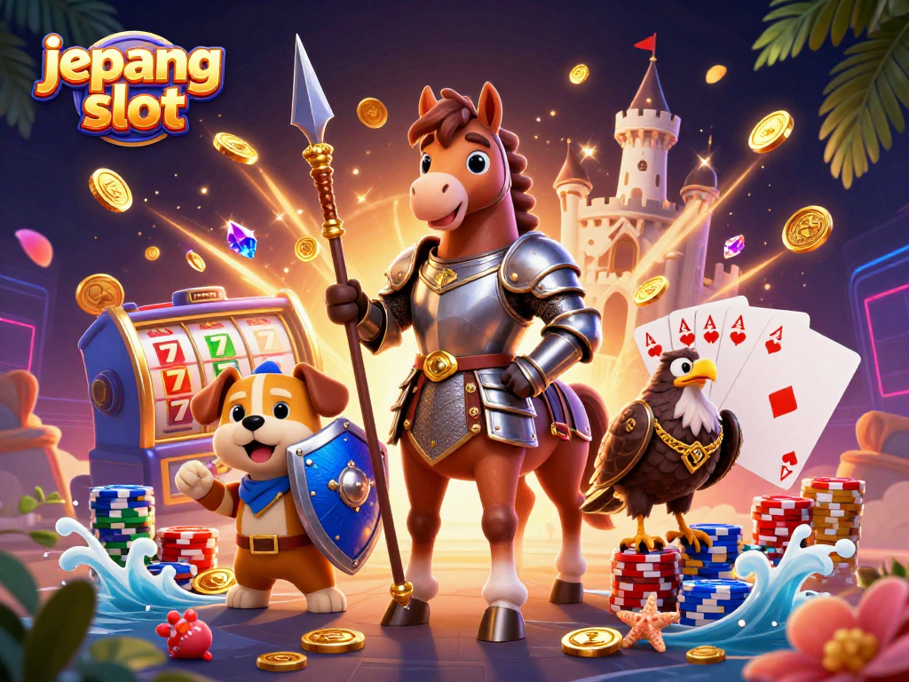 Engage in action at Jepang Slot with exciting 3D characters and vibrant gaming elements.