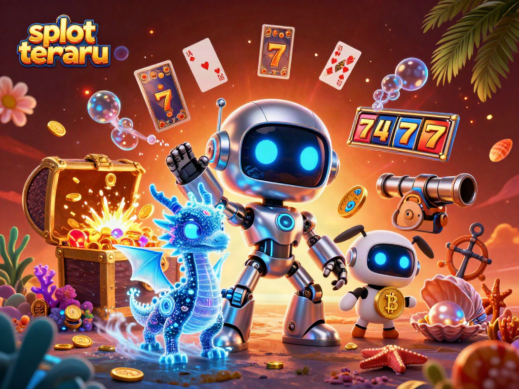 Engage with slot terbaru through a vibrant scene featuring cyberpunk characters and dynamic casino elements.