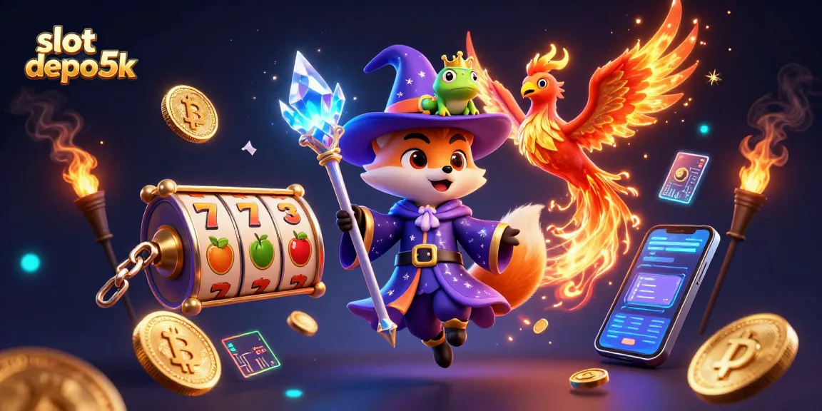 Experience thrilling gameplay at slot depo 5k, featuring dynamic slot reels and magical elements.