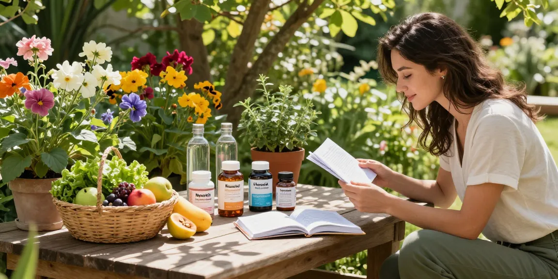 Explore made in Canada supplements in a vibrant garden setting, showcasing health and wellness.