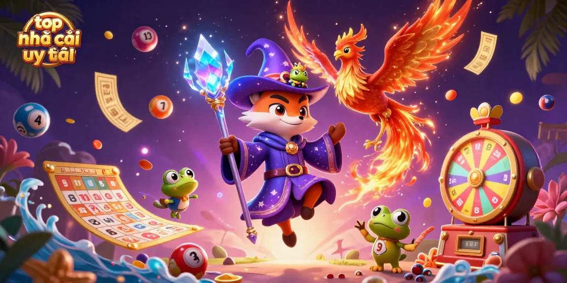 Experience thrilling adventures with top nhà cái uy tín in this magical 3D casino illustration featuring a wizard fox.