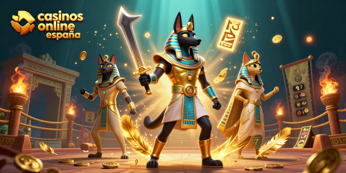 Gana con slots y jackpots en los mejores casinos online España, Anubis y Bastet en acción.