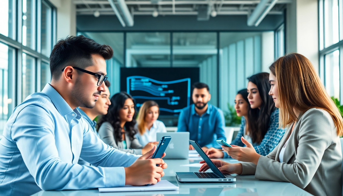 AI assistant for enterprise teams enhancing collaboration in a modern office environment.