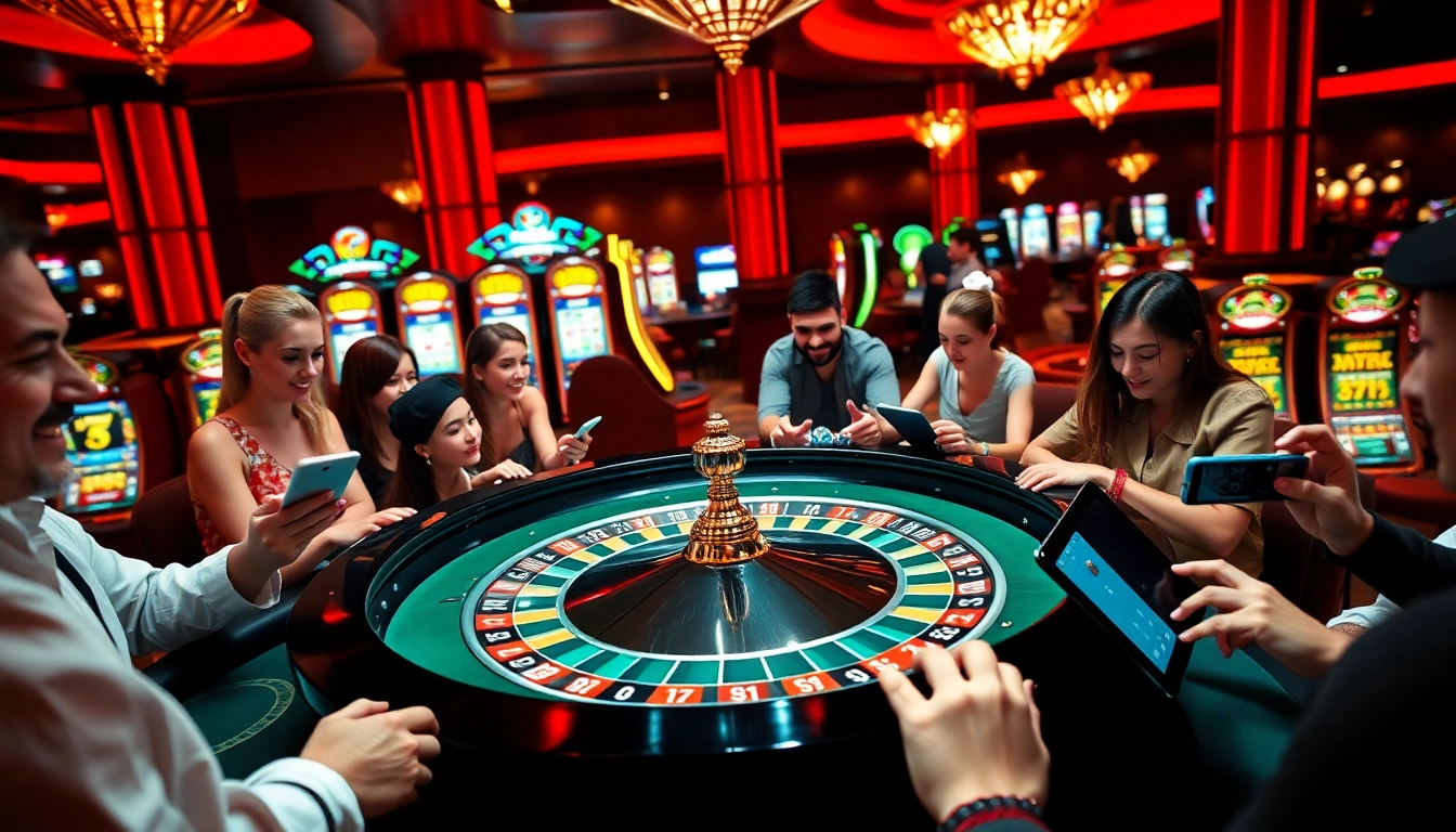 Players enjoying a thrilling casino scene highlighting the hidden wiki's exploration of gambling excitement and strategy.