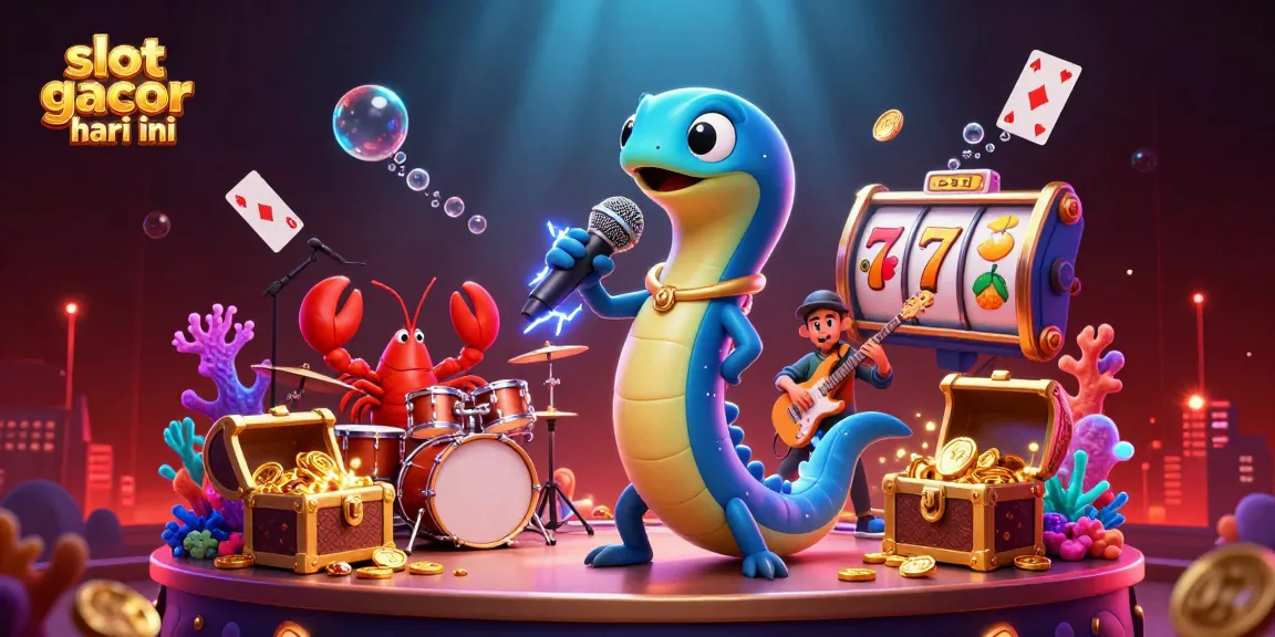 Experience excitement at slot gacor hari ini with vibrant underwater casino characters and glowing treasures.