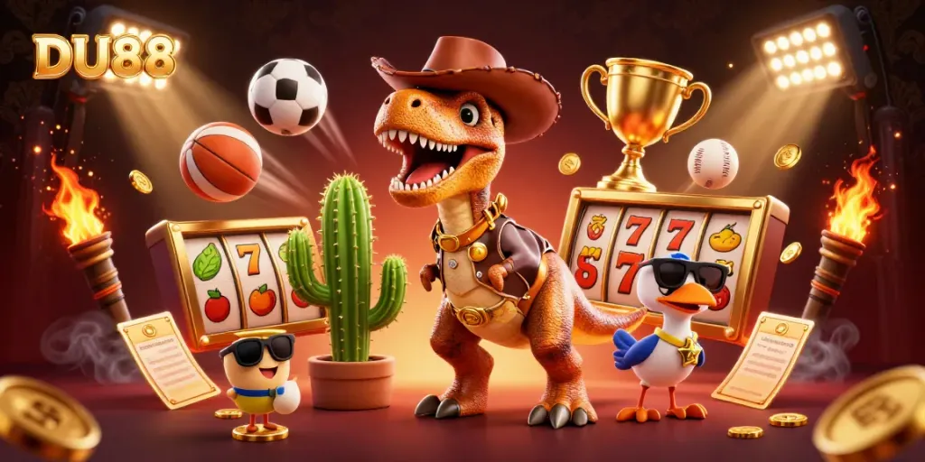 DU88 offers thrilling opportunities to engage with whimsical casino elements and lively characters.