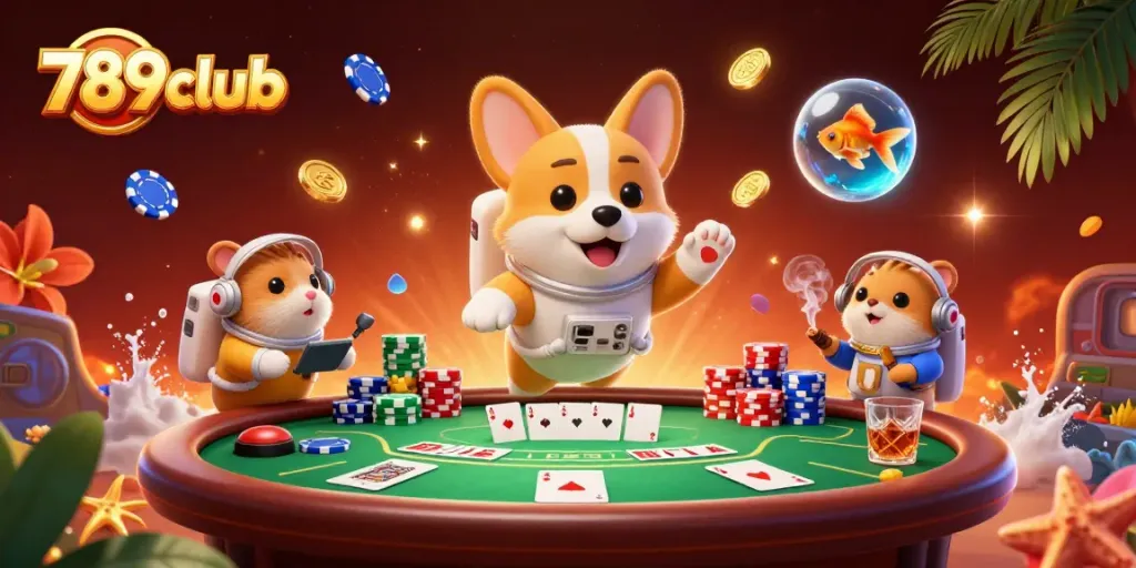 Win big at 789club in a vibrant, action-packed casino scene featuring themed characters.