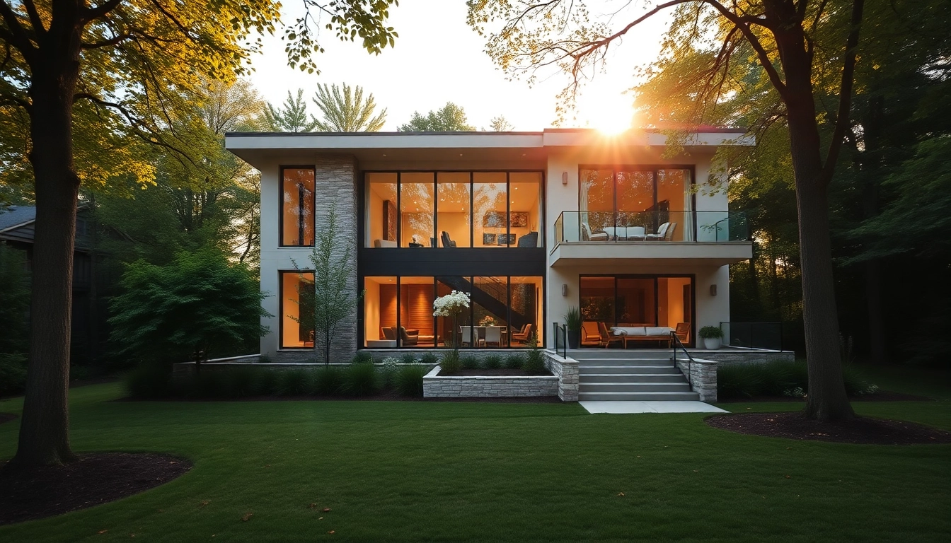 Boston residential architecture firm showcasing a modern home with inviting outdoor spaces.