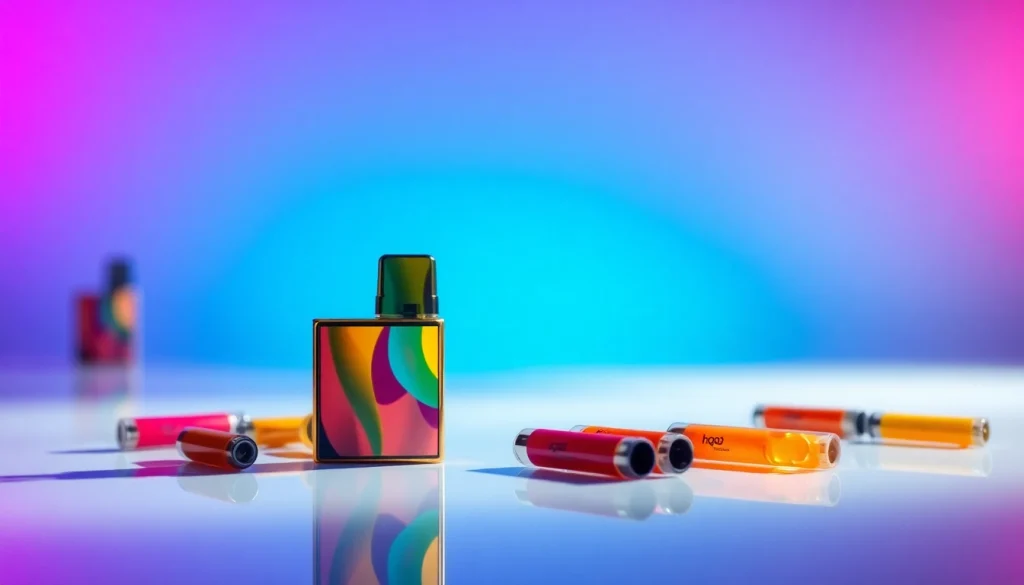 Erleben Sie hqd pods in einem stilvollen, ansprechenden Arrangement auf einem reflektierenden Tisch.