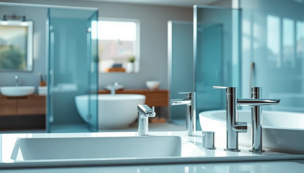 Sonni sanitär GmbH präsentiert elegante Badezimmerprodukte in stilvollem Ambiente.