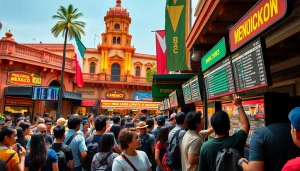 Engaged bettors placing wagers in a lively sports betting Mexico market setting.