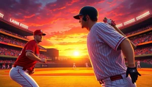 mlb중계 상황에서 열정적인 선수들이 필드에서 경기를 하고 있는 모습