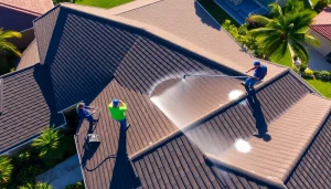 Roof cleaning in Kissimmee, FL by professionals showcasing effective eco-friendly techniques.