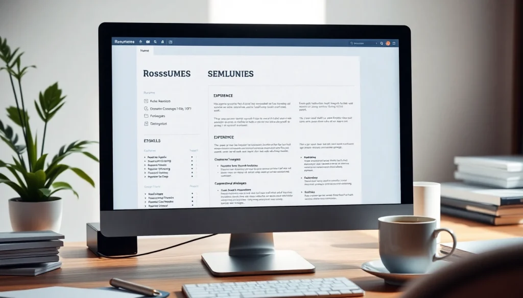 Crafting a dynamic resume using a professional Resume Builder tool on a sleek computer.