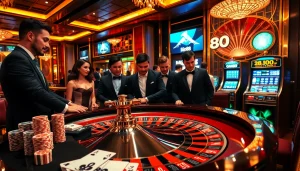 Players engage in thrilling moments at Bin88, showcasing excitement at luxury casino tables.