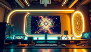 Innovative display of nano banana 2 technology in a modern workspace